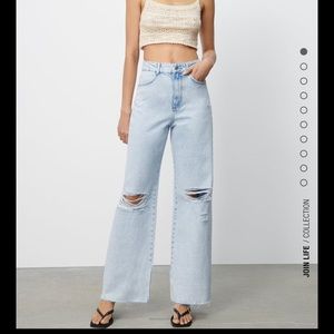 NWT ZARA straight wide leg jeans